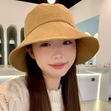 トレンディなフェイスカバー付きレディースバケットハ  ット【レトロデザイン・フィッシャーマンハット】（セットアップ対応）