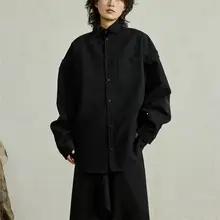 シンプルで洗練されたデザイン！厚手長袖シャツ【ゆったりシルエット・カジュアルコーディネートに最適】