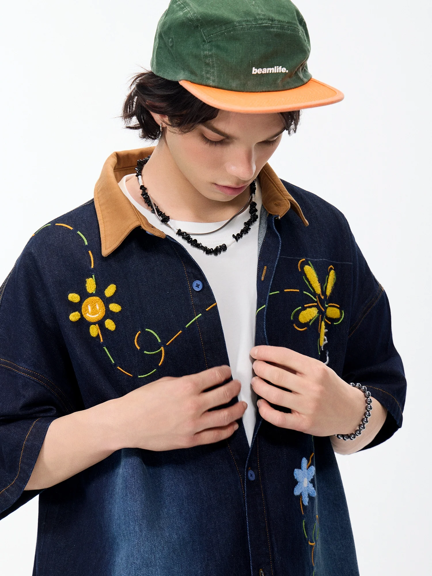 復古風ウォッシュ加工刺繍入りデニムシャツ：夏用ゆったりシルエットの実用性とデザイン選定ガイド