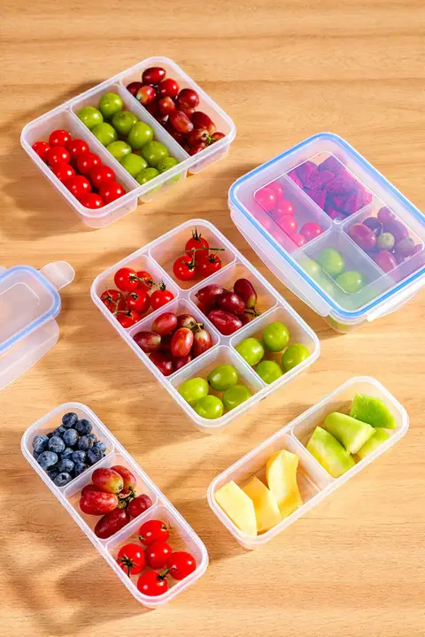 学生用携帯型コンパクト仕切り密閉ボックス【食品用・冷蔵庫収納・弁当箱】