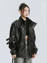 春用 本革ライダーズジャケット【メンズ・スタンドカラー・ヒップホップスタイル】