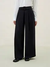 大きいサイズレディース春用通勤黒パンツ【シンプルデザイン・ハイウエスト・スリム効果】（  セットアップ対応）