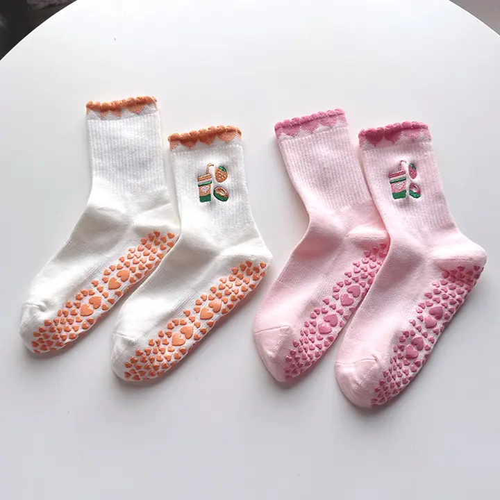 春夏用ヨガソックス【滑り止め・純綿・中筒・フィットネス・プラティス対応】