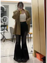 ブラックストレッチブーツカットデニムパンツ【春用・スリムフィット・レディース】