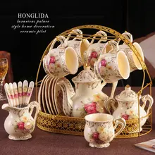 欧風 中古茶器セット【陶器・トレイ付き・ティーカップ・コーヒーカップ・家庭用】