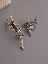 SHUI 925純銀製 バッジ ブローチ 天使の翼デザイン【ヴィンテージスタイル・個性的】