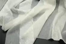 落ち感のある半透明な米白色ストライプ模様の裏地付きシフォン生地【漢服ドレス用】