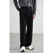 高級感のあるフィットのウール混合ワイドパンツ【春用・メンズ・スーツスタイル対応】