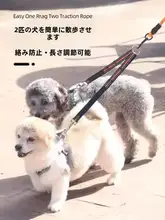 絡まり防止 二頭用ペットリード【ダブルリード・大型犬対応】