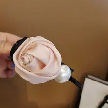 バラの花デザインのサテンヘアクランプ【三歯・ビンテージスタイル・後頭部用】