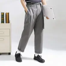 デザイン性のあるコットン製パンツ【シンプル・ストレート・女性用・通勤対応】