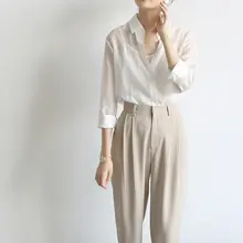 女性用ハイウエストスリムフィットスーツパンツ【通勤・職業・面接向け・九分丈】（セットアップ対応）