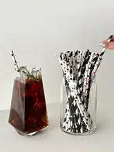 カラフルな紙製ストロー【使い捨て・安全・環境に優しい・ドリンク用】
