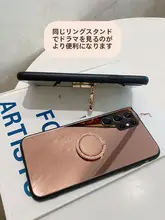 Samsung Galaxy S24用 高画質ミラー付きスマートフォンケース【メイク直し用・指輪ホルダー・防摔設計・男女兼用】
