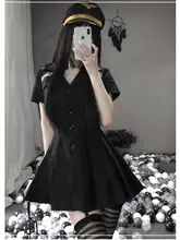 スリムフィットワークウェア【ブラック・女性用・空港スタッフ・セクシー制服】（セットアップ対応）