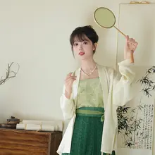 漢服 夏用フライトスリーブ印花キャミソールドレス【暗模様・フレアスカート】（セットアップ対応）