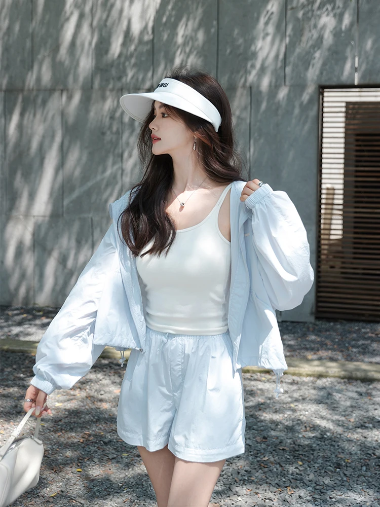 UPF50+ フード付きジャケット：夏季女性向けの高効率紫外線対策セットアップ