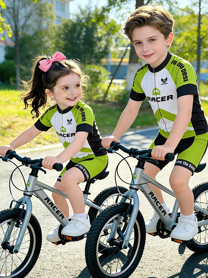 夏用子供用バランスバイク専用ライディングウェア【短袖・自転車・レーシング・スケート競技対応】（セットアップ対応）