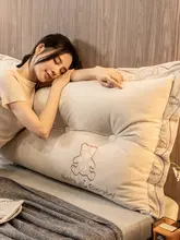 夏用刺繍入りソファ用クッション【背当て・取り外し可能】