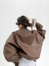 秋用アメリカンカジュアルデザインのPUレザーライダージャケット【フィット・ヴィンテージ感】