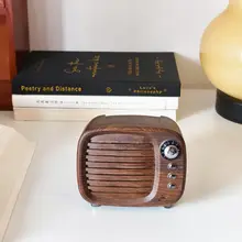 高音質！レトロデザインのウォールナット色 Bluetoothスピーカー兼ラジオ