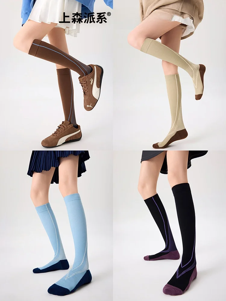 運動用圧着ソックス：高筒エラスタン素材でスポーツ時の疲労軽減を実現