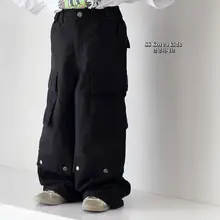 春季用 メンズ子供用工装パンツ【ストレートデザイン・おしゃれ・韓国風】（セットアップ対応）