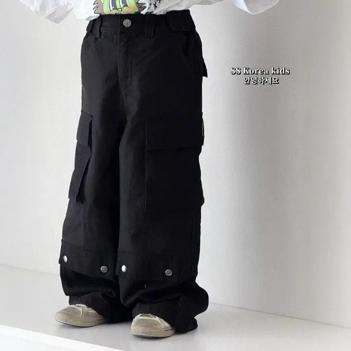春季用 メンズ子供用工装パンツ【ストレートデザイン・おしゃれ・韓国風】（セットアップ対応）