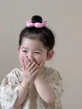 可愛い花モチーフの子供用ヘアゴム【バニライエロー・傷めない・女の子向け】