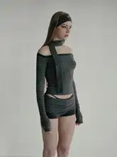 春夏用の薄手ストライプスカーフ【復古デザイン・カジュアルスタイル・女性用】