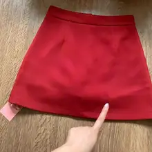 春用レディース赤いハイウエストAラインスカート【上品なデザイン・小柄向け・タイトシルエット】