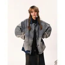 デザイン性抜群のユニセックスデニムジャケット【春秋用・ルーズフィット・レトロ風】