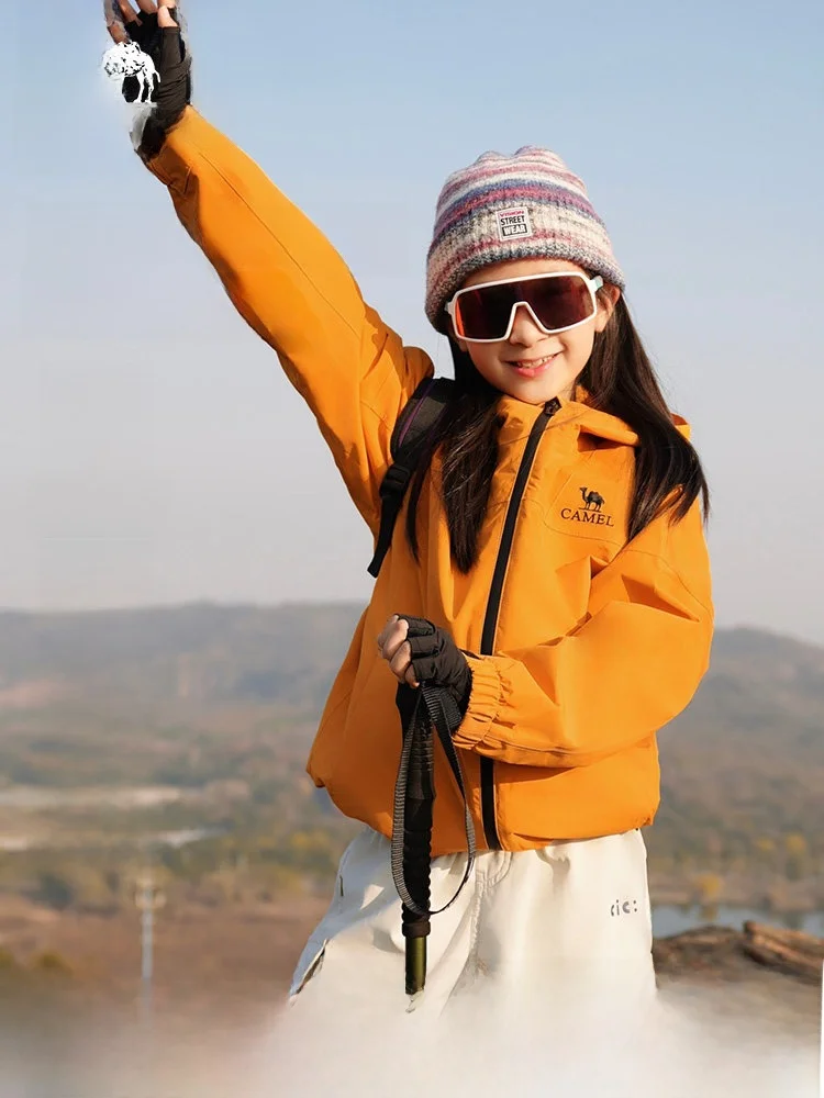 Camel子供用防風三合一登山ジャケット：秋冬季のアウトドアシーンで信頼性を証明