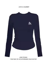 レディース長袖Tシャツ【短め丈・フィット・秋用】