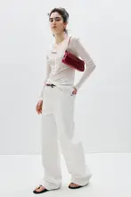 シンプルな通勤用 ワイドレッグデニムパンツ【極上の柔らかさ・ストレート・長丈】
