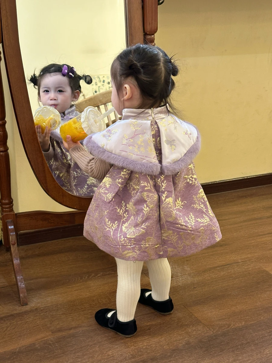 女児用唐装・チャイナドレス：秋冬法事に最適なプリンセススタイルの服