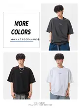 アメリカンストリートスタイルのビッグロゴTシャツ【夏用・短袖・コットン100%・ルーズフィット】