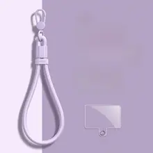 ADDTHIS シンプルな紫色のスマホストラップ【防紛失・防落下・可調整・携帯用】