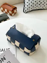 M.Life レトロチェックデザイン ティッシュボックス【リビング・車載用・収納ボックス】