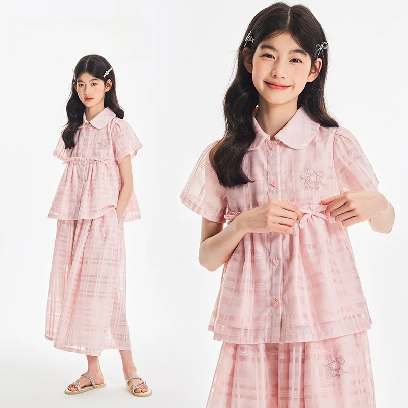 女児用 パフスリーブの襟付きトップス【夏用・デザイン性高い・可愛い】（セットアップ対応）