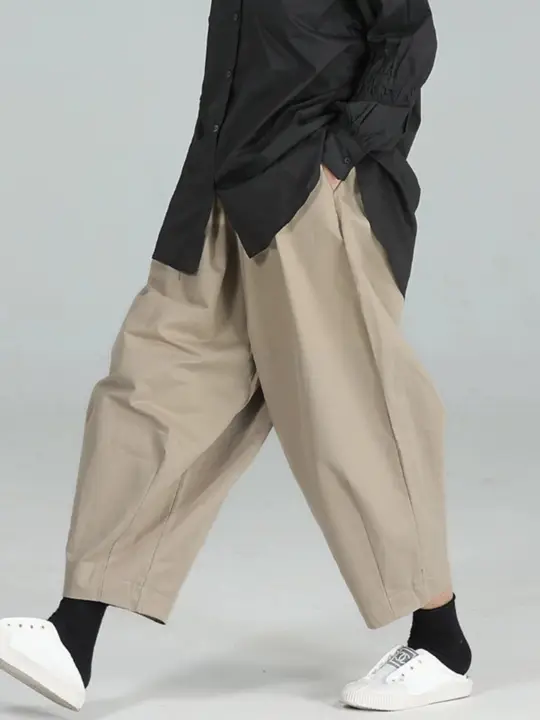 独特なデザインのシルエット感あるボリュームパンツ【春秋用・男女兼用・フィット】（セットアップ対応）
