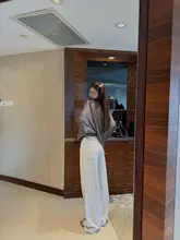 リネンデニムパンツ【ストレートシルエット・重厚感・洗い加工】