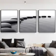 北欧スタイルのリビングルーム装飾アートパネル【シンプルで現代的な三連壁画】