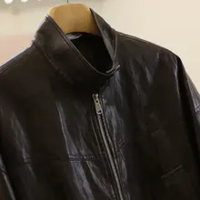ヴィンテージ風立襟フィット感のあるライダースジャケット【秋用・ショートタイプ】