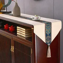 防水テーブルクロス 中式禅デザイン【赤木製茶卓用・リビング用・布製】