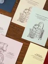 レトロなワックススタンプデザイン テディベア便箋と封筒のセット【誕生日や告白用メッセージカード】（セットアップ対応）