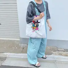 大胡子刺繍エコバッグ【ナイロン・ボールチェーン・トートタイプ】