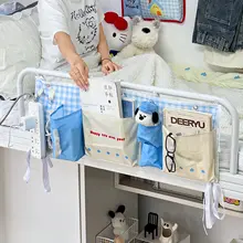 学生用ベッドサイド折りたたみ収納ポケット【壁掛け・マルチポケットデザイン】