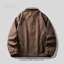 重厚なオークブラウンのビンテージワークジャケット【メンズ・ゆったりフィット・翻 collar】