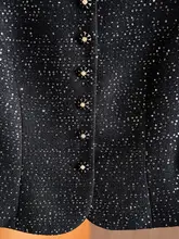 ブラックスパンコールのツイード風カーディガン【高級感・短丈・小柄向け】